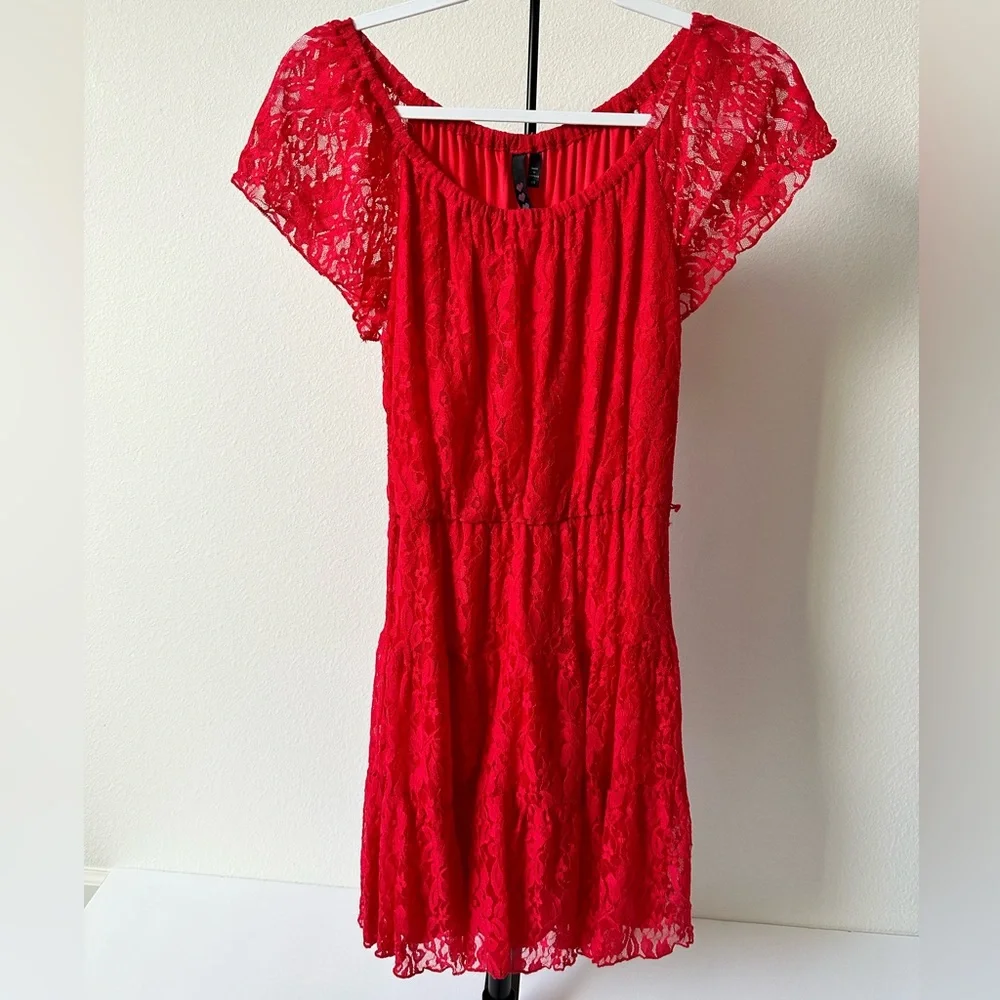 Red Western Lace Dress - Picture 3 of 7